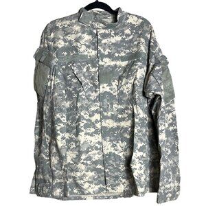 US Army Combat Uniform ACU Coat Shirt Jacket Ripstop Camo Military Mens L-Long